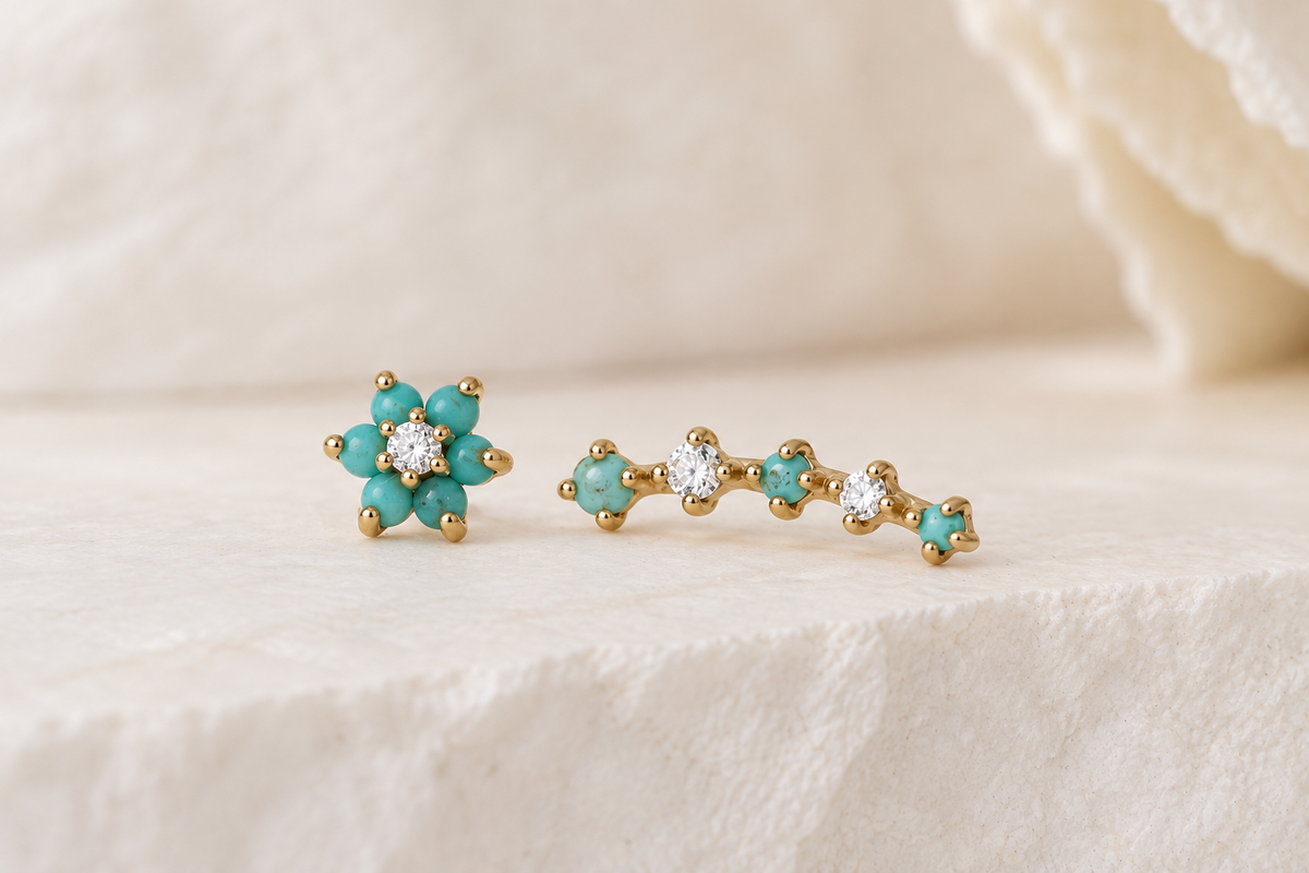Turquoise jewelry used for earrings