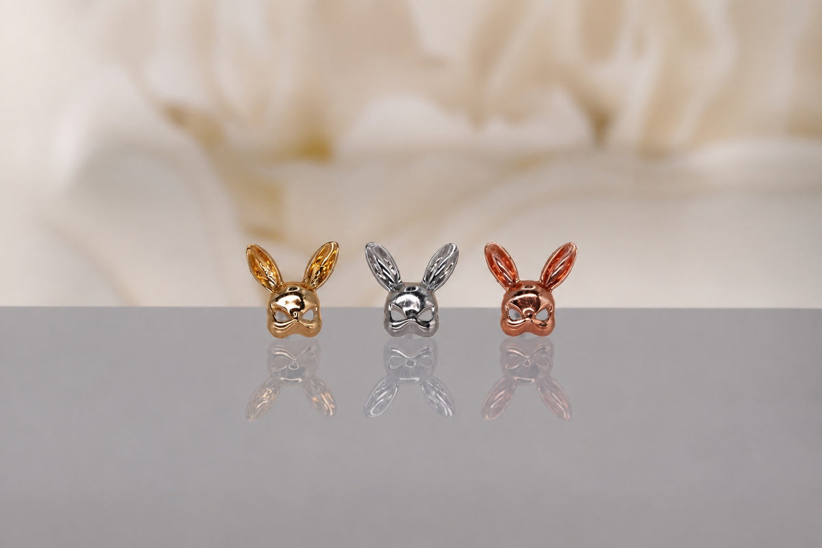 Junipurr 14k “Honeybunny” THREADLESS in yellow white and rose gold
