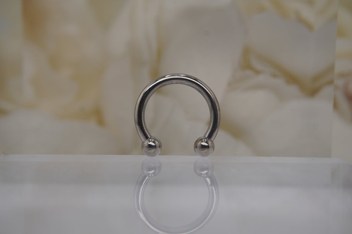 Implant Grade, Hand Polished Titanium 14g Circular Barbell Ring