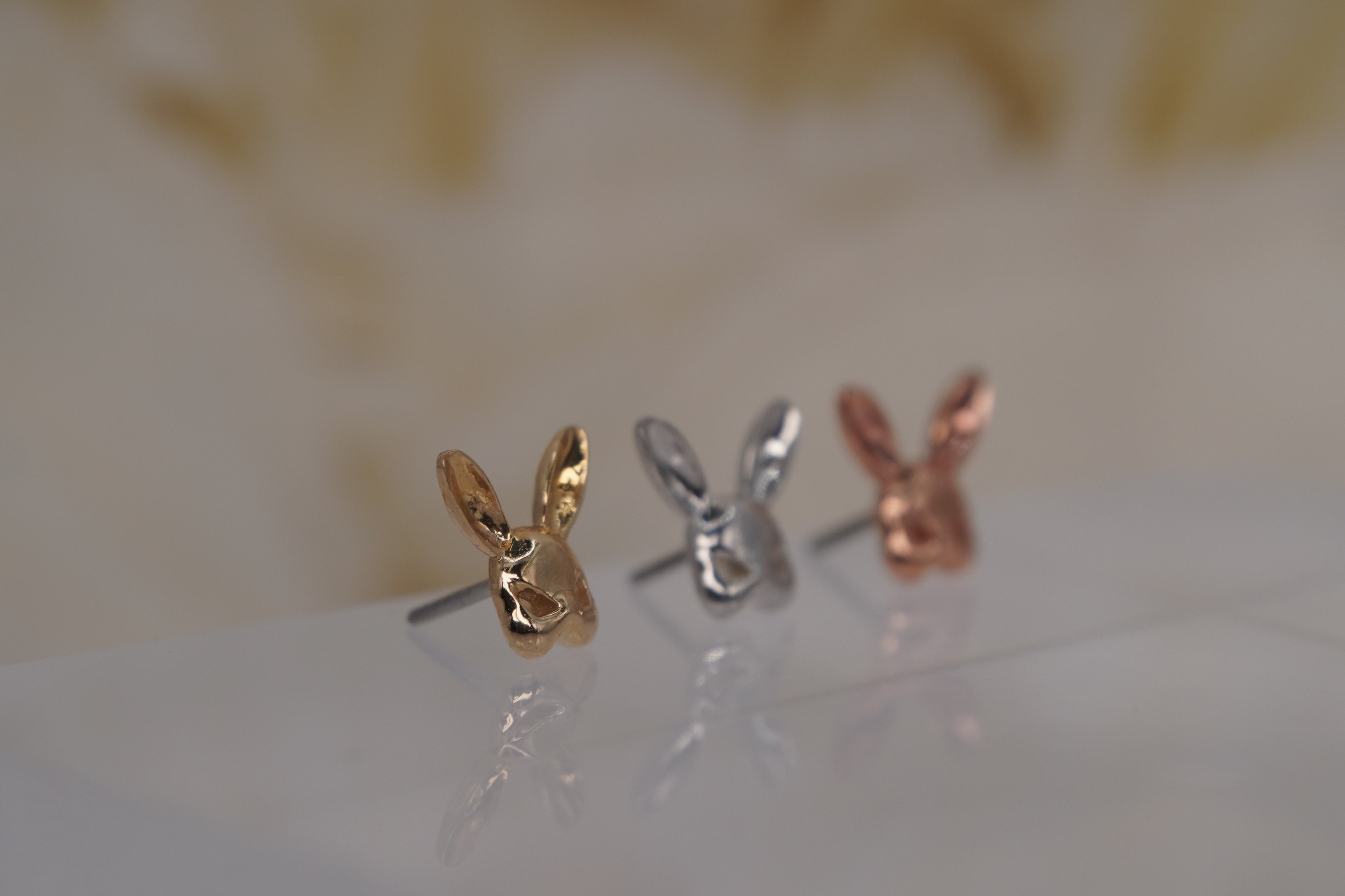 Junipurr 14k “Honeybunny” THREADLESS in yellow white and rose gold