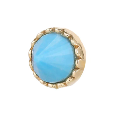 Round Accent Bezel Reverse Set in Turquoise