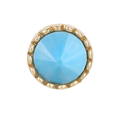 Round Accent Bezel Reverse Set in Turquoise