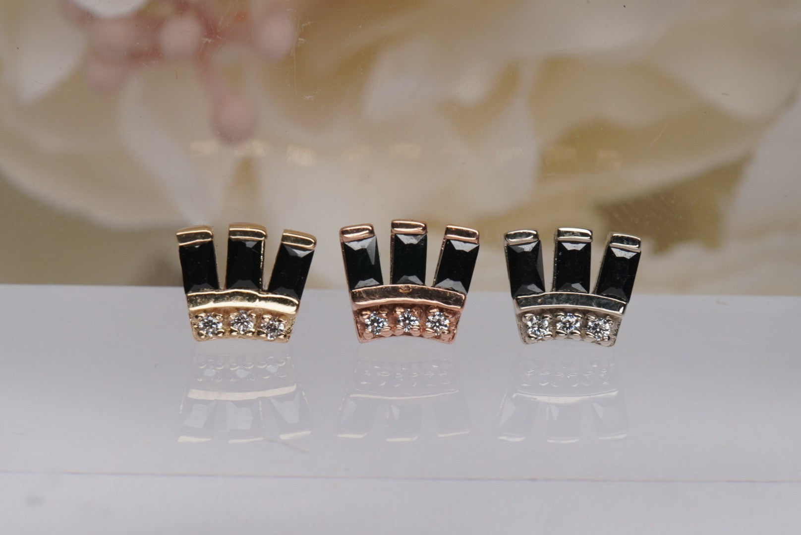 Baguette Beauty - Small with Black Crystals