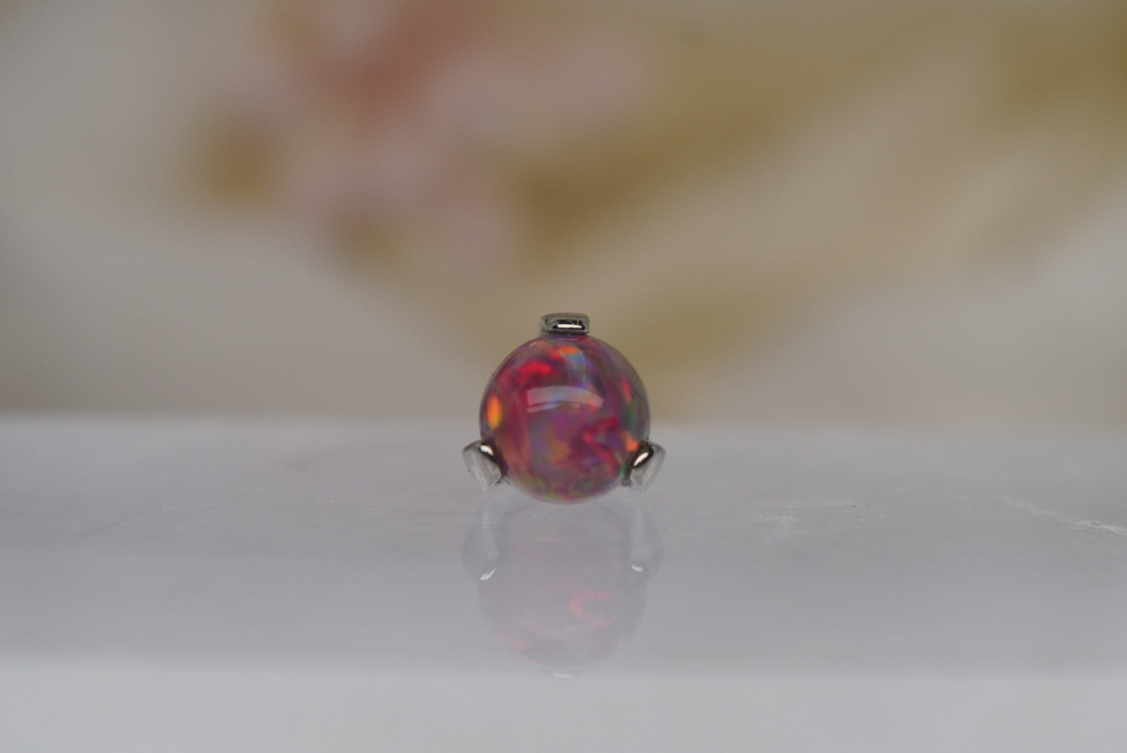 Carmine Opal Prong Setting- 12/14g