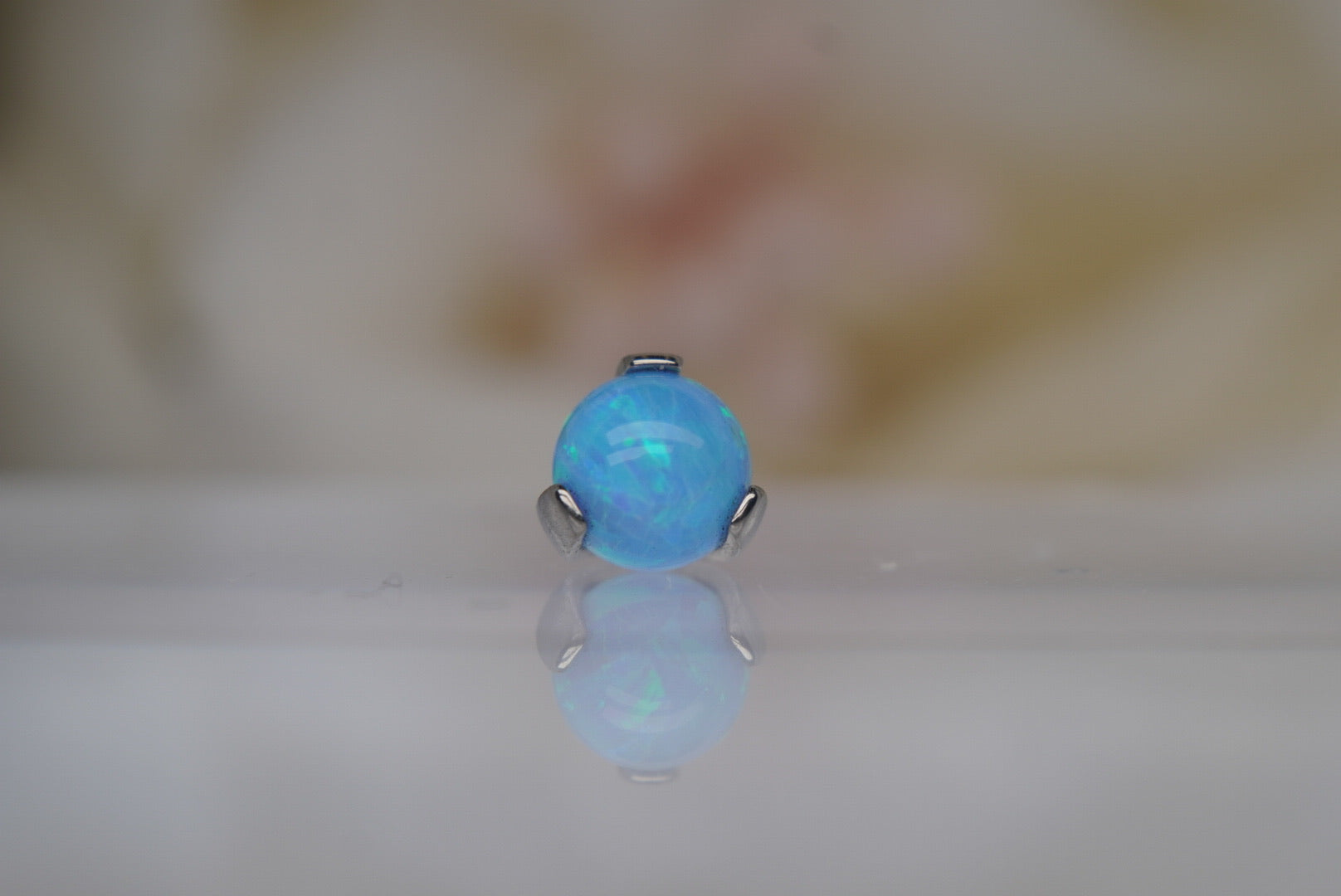 Sky Blue Opal Prong Setting- 16/18g