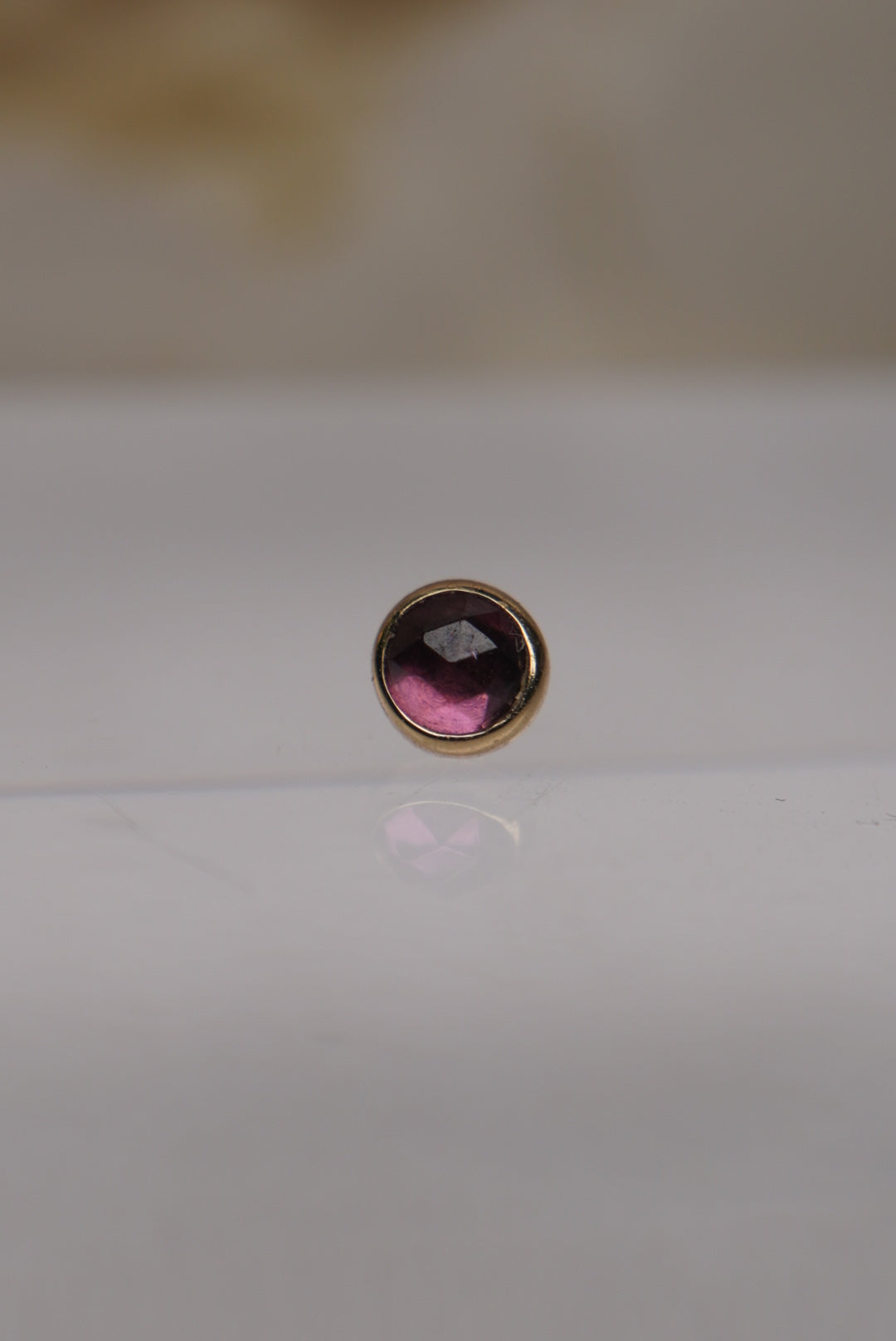 Round Cup Setting with Rhodolite