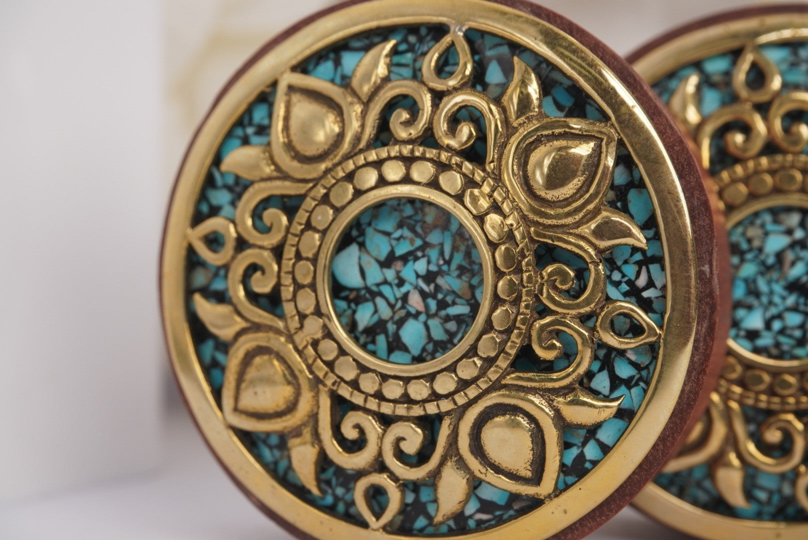 Philomena- Brass with Onyx Turquoise