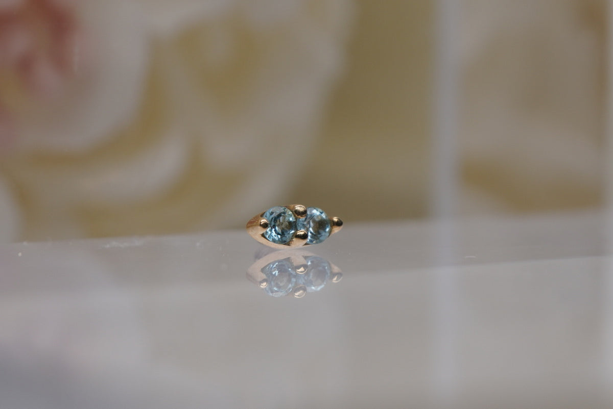 Marquise Illusion with Swiss Blue Topaz side view