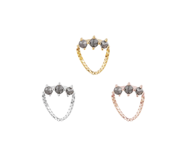 Halston- with Reverse Set Grey Diamonds