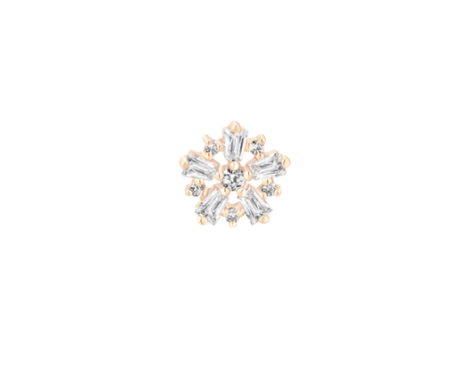 Stock image of rose gold Audacious with its marquise and round crystal arrangement.