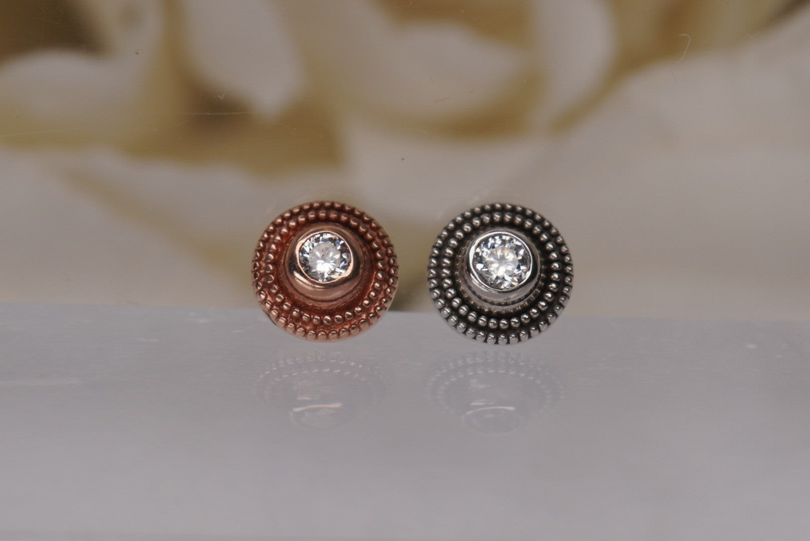 14g Round Milgrain in Gold