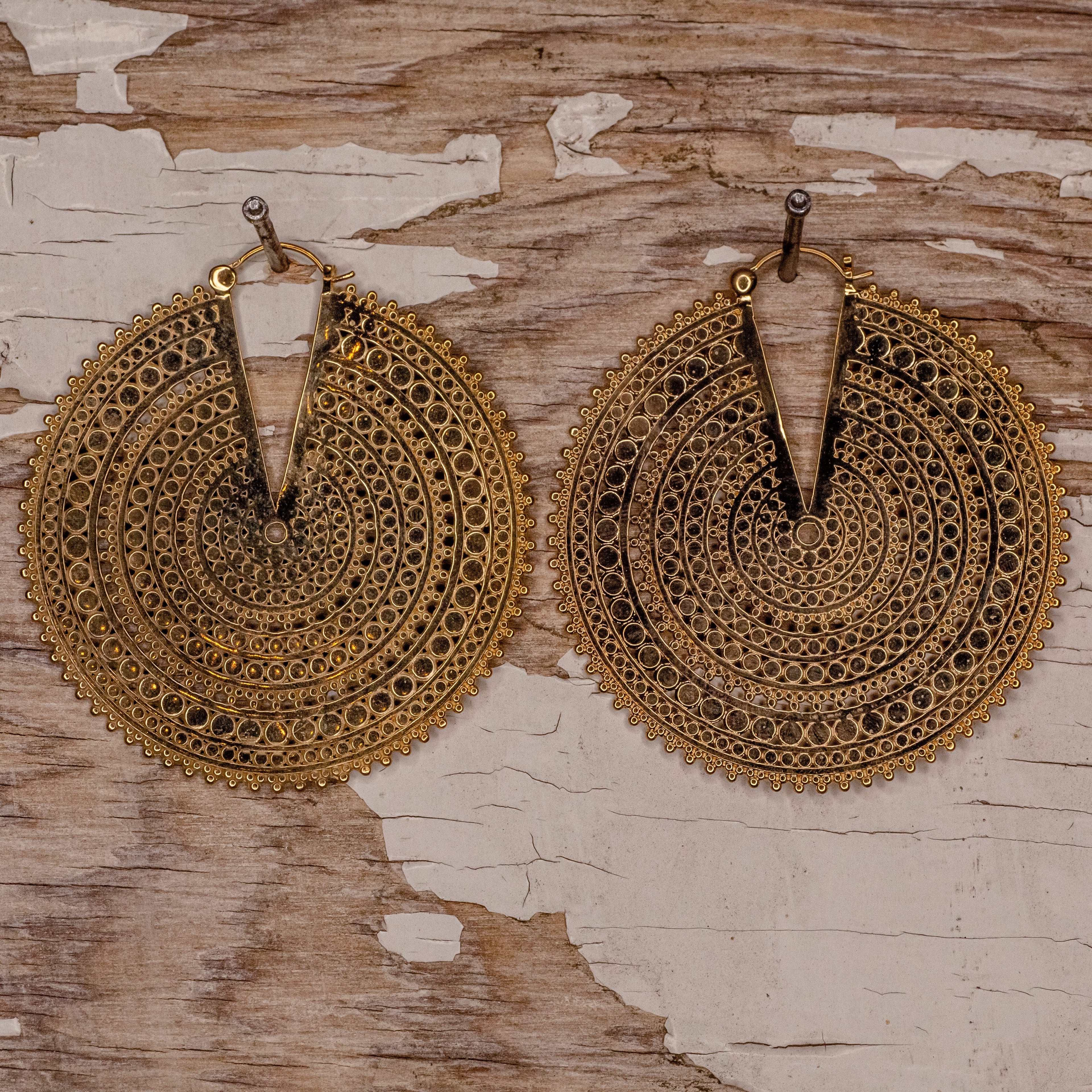 Ultra Afghan Hoop- Yellow Gold Plated