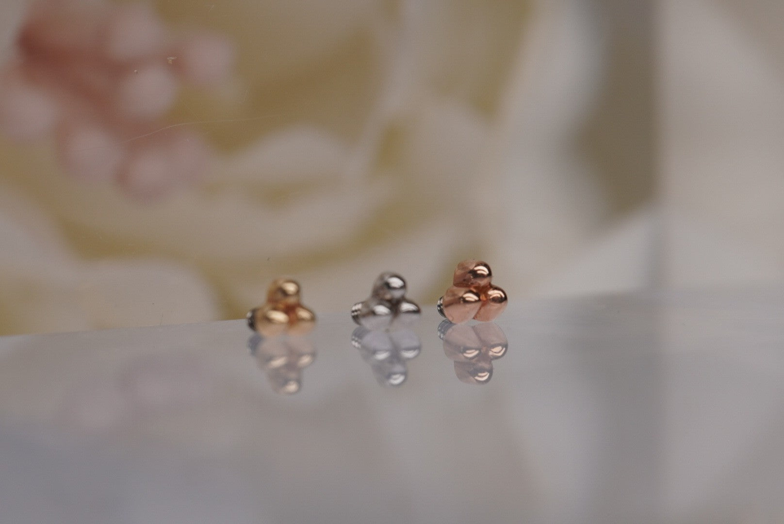 Tri Bead Cluster- SMALL in Gold- 16g