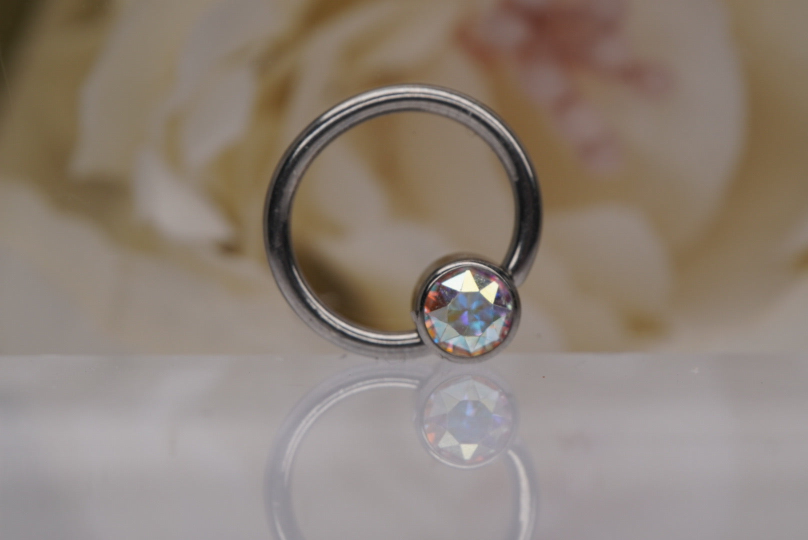 Captive Bead Aurora Borealis Crystal