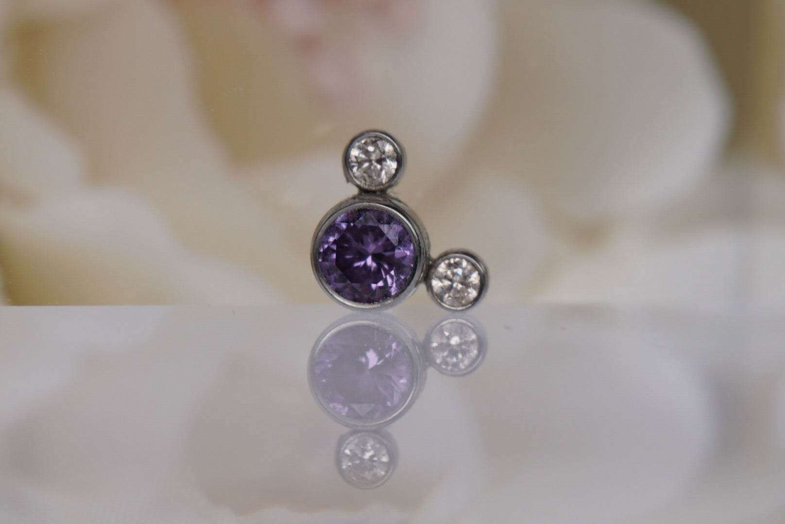 Mickey Head-Alexandrite and Champagne Crystals