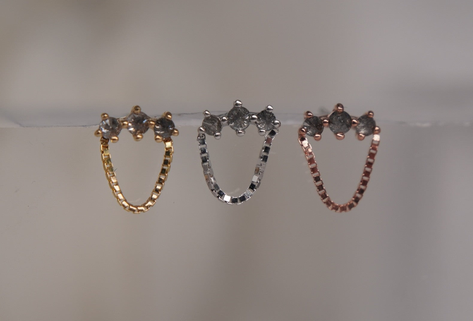 Halston- with Reverse Set Grey Diamonds
