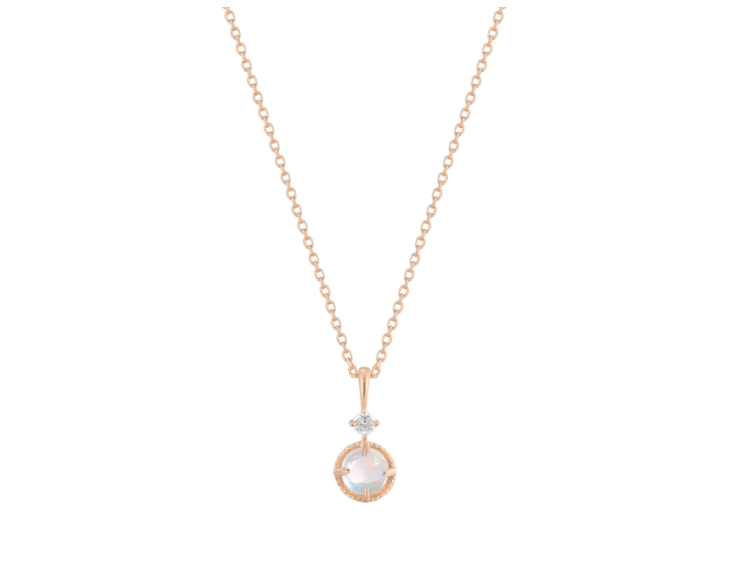 Manifest Necklace with Rainbow Moonstone and White Topaz