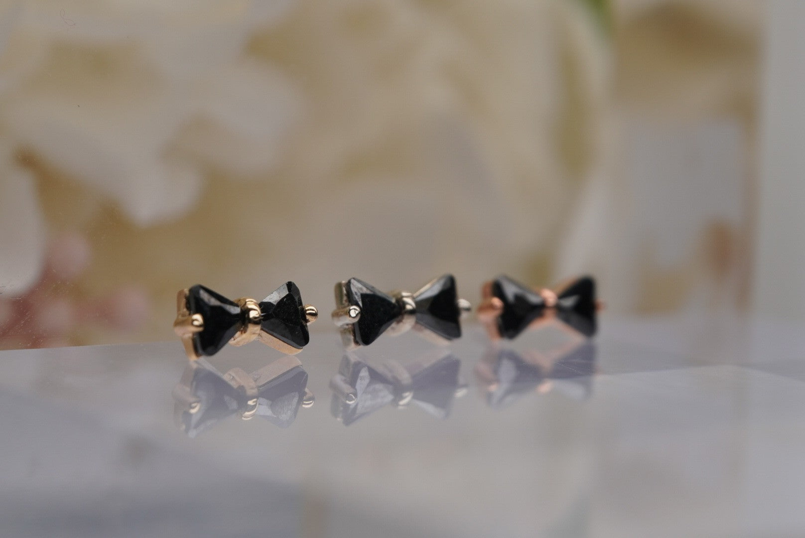 Bowtie with Black Crystals