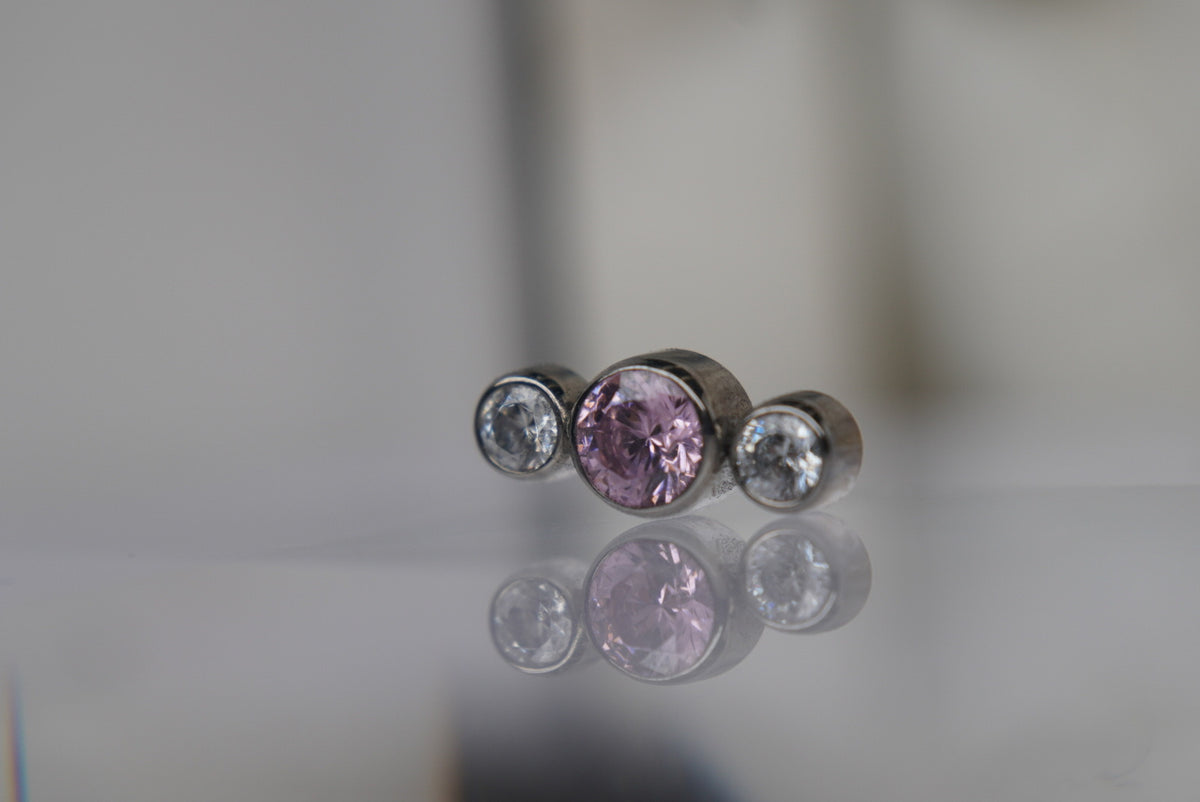 3-Gem (Pink & White) angled view