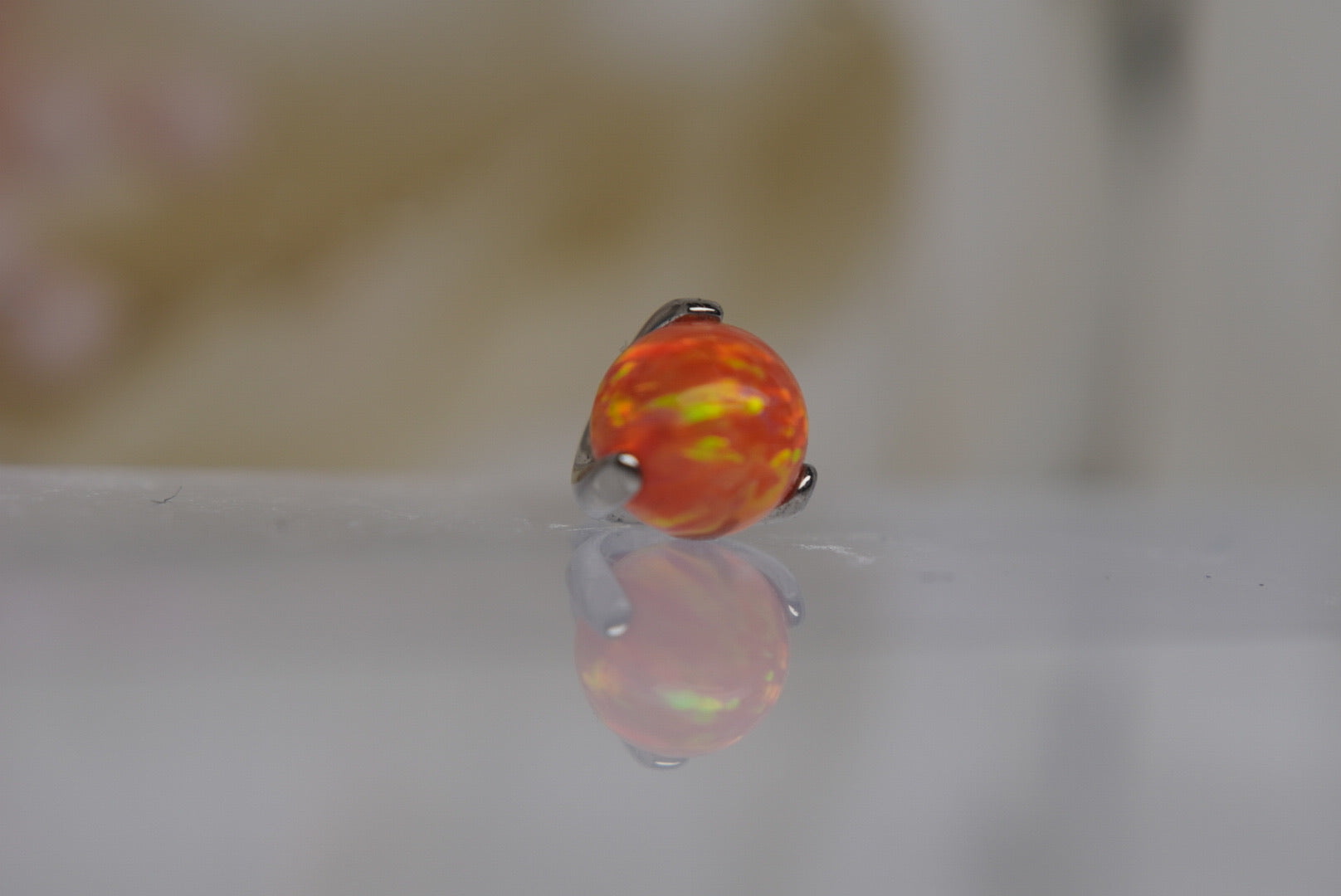 Orange Opal Prong Setting- 12/14g