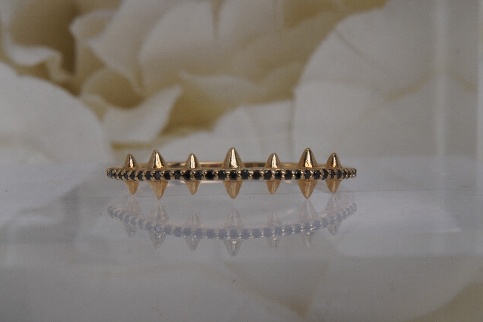 Fierce Finger Ring with GENUINE Black DIAMONDS