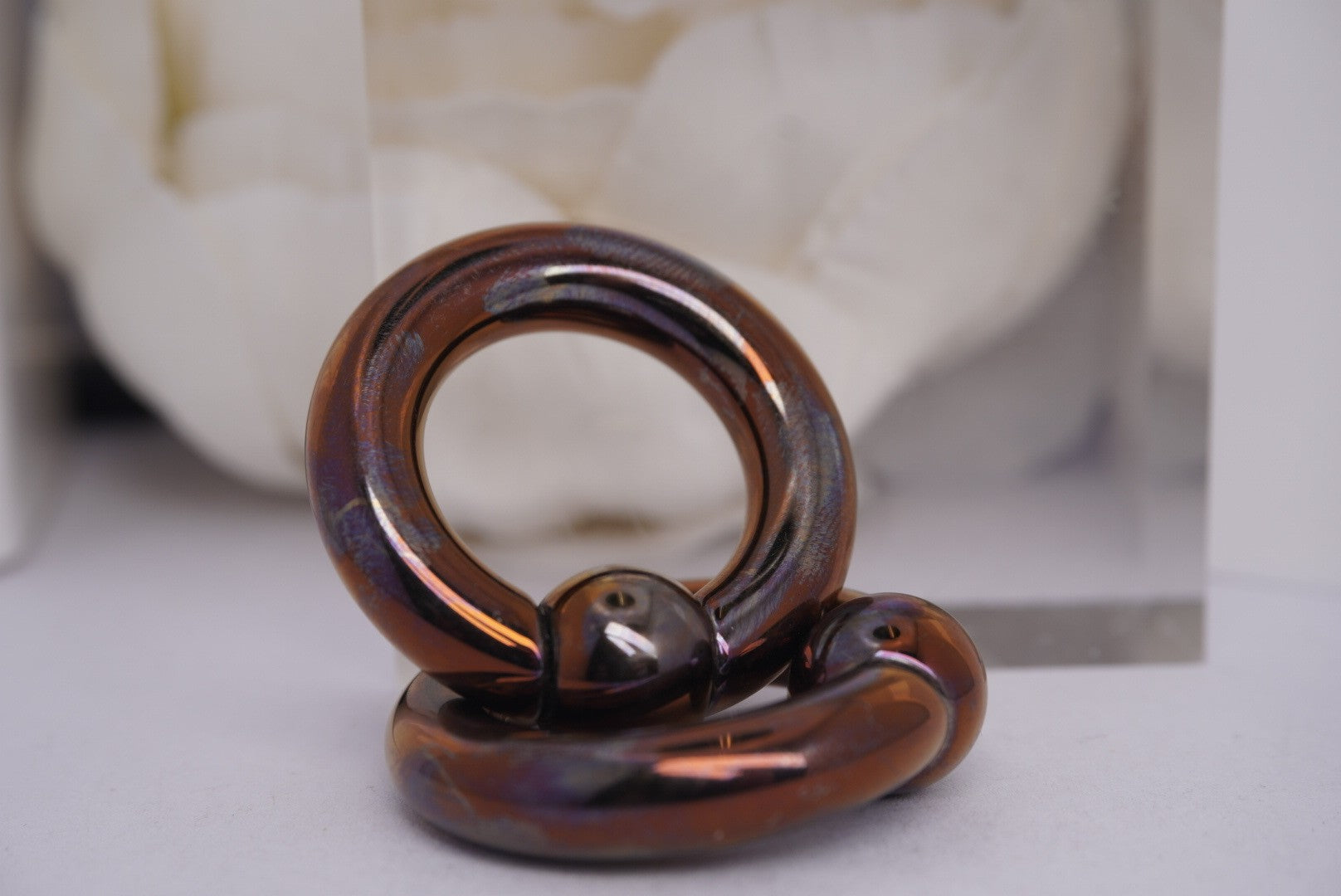 Dark Purple Oil Slick Captive Bead Ring - 2g