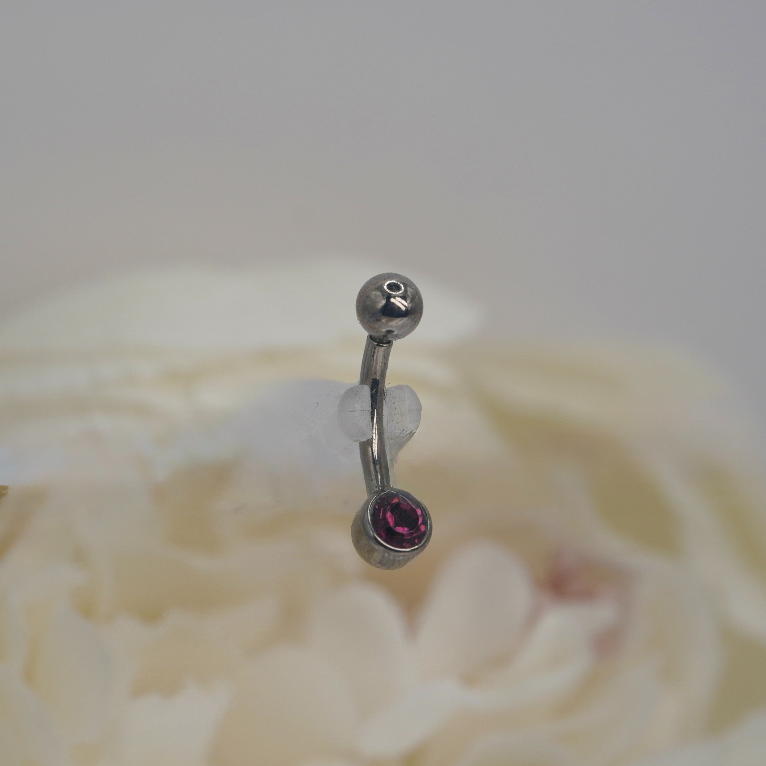 Dark Purple 4mm Square Bezel Navel with Ball Top