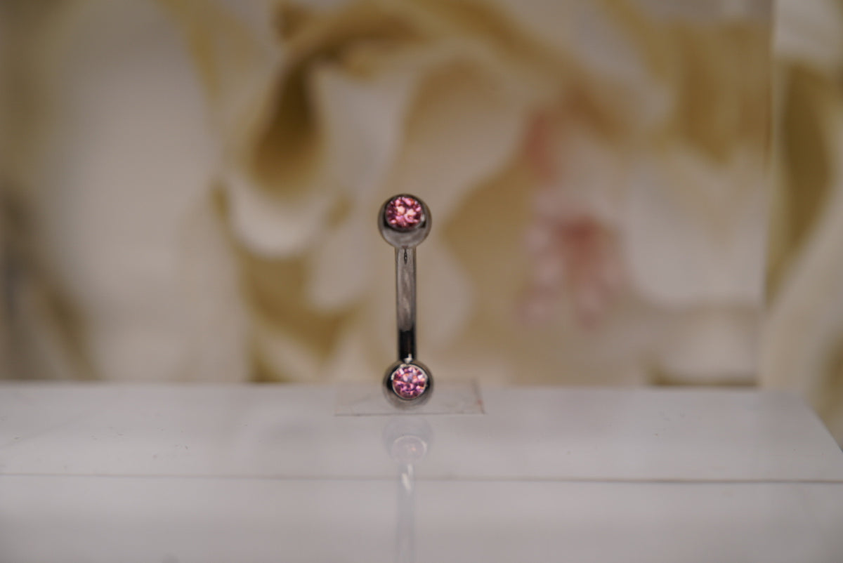 2-Gem Curved Barbell in Various Colors