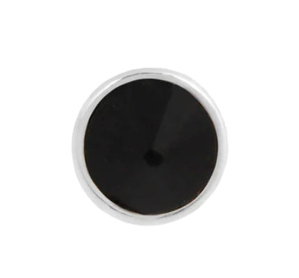 Round Bezel Reverse Set in Black Agate