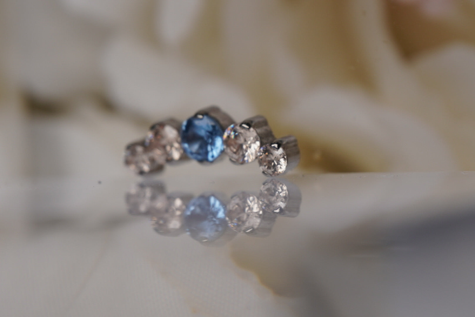 Light Blue & Champagne Crystal Prium- 12/14g