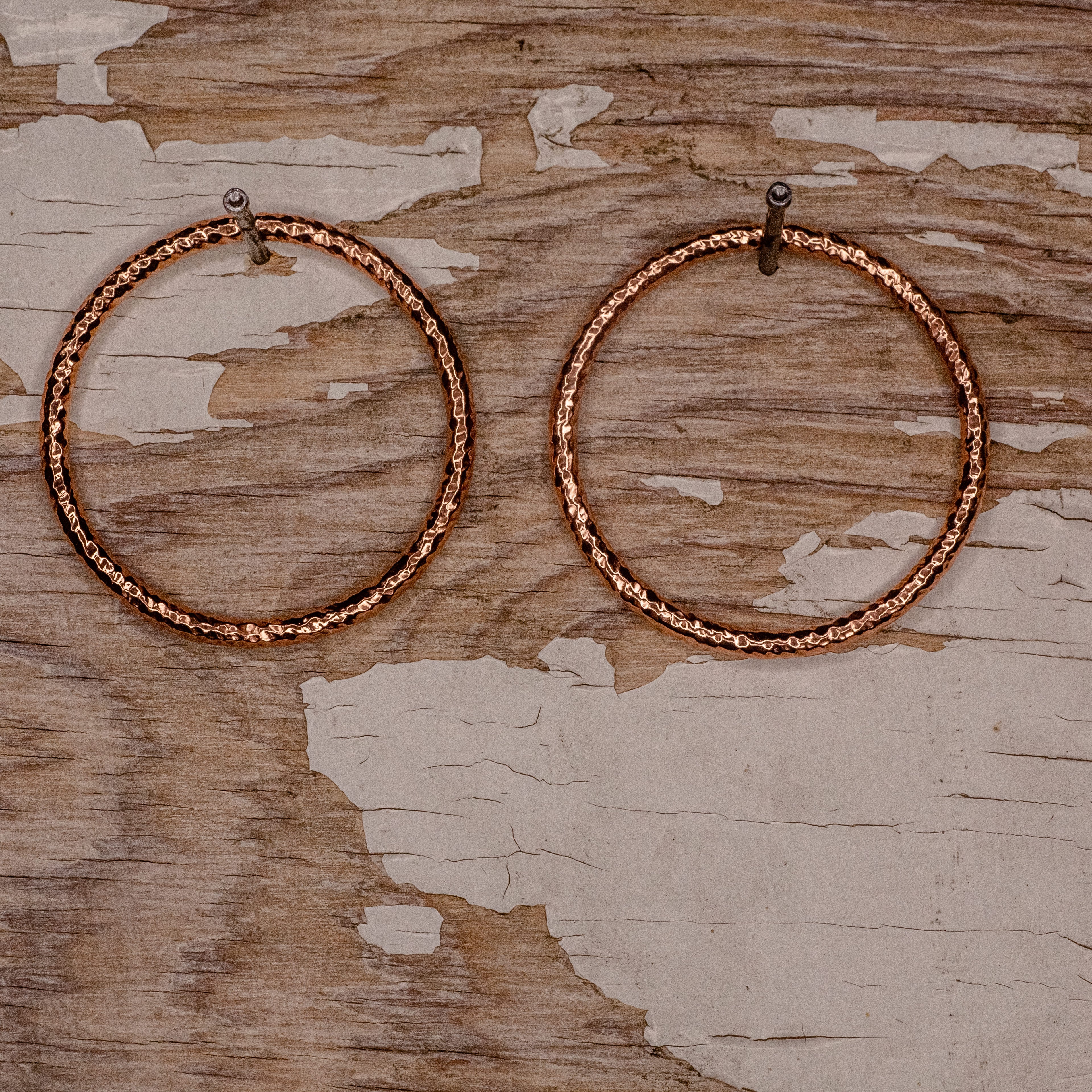 Copper Hoops with Rose Plated Color- 6g