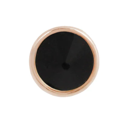 Round Bezel Reverse Set in Black Agate