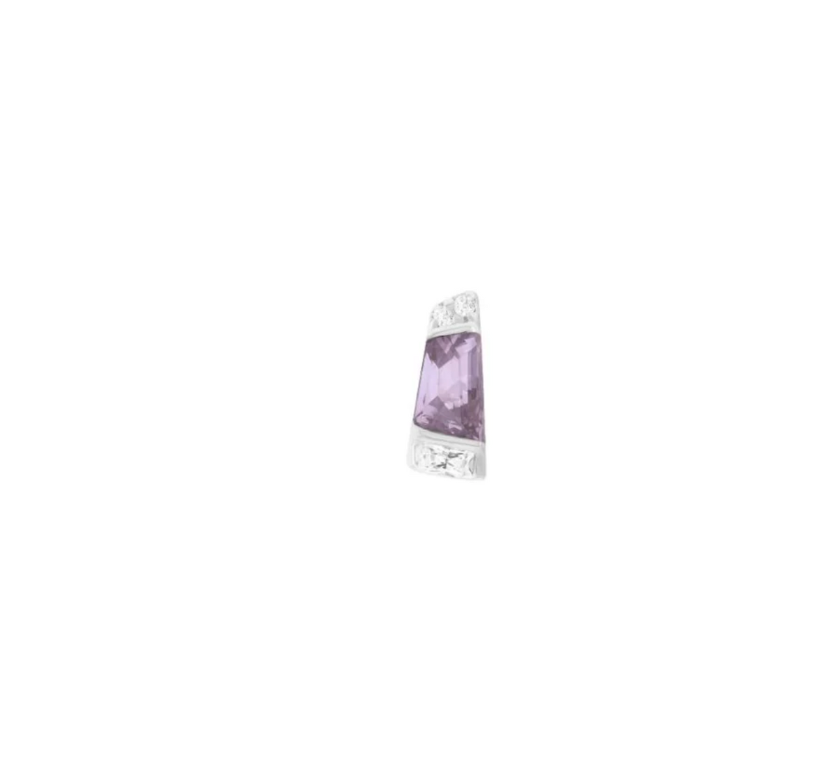 Buddha Jewelry 14k Gold "Saboteur" with Amethyst in THREADLESS white gold stock image
