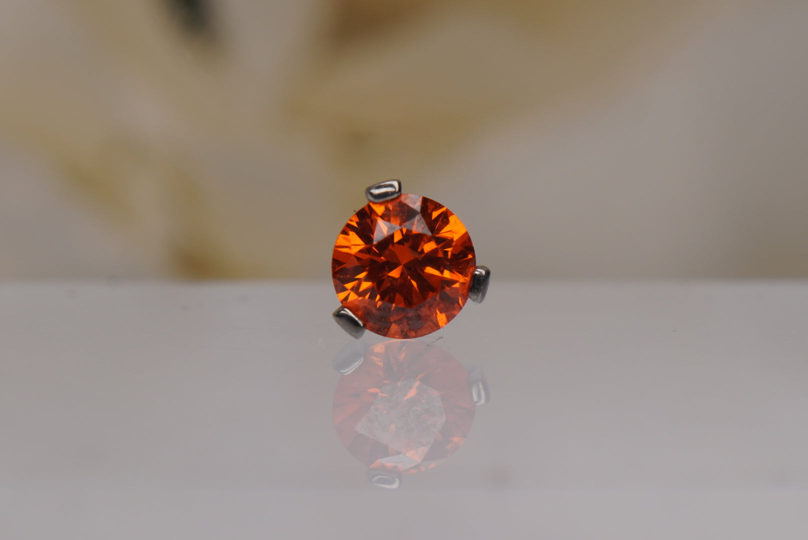 Orange Crystal- Prong