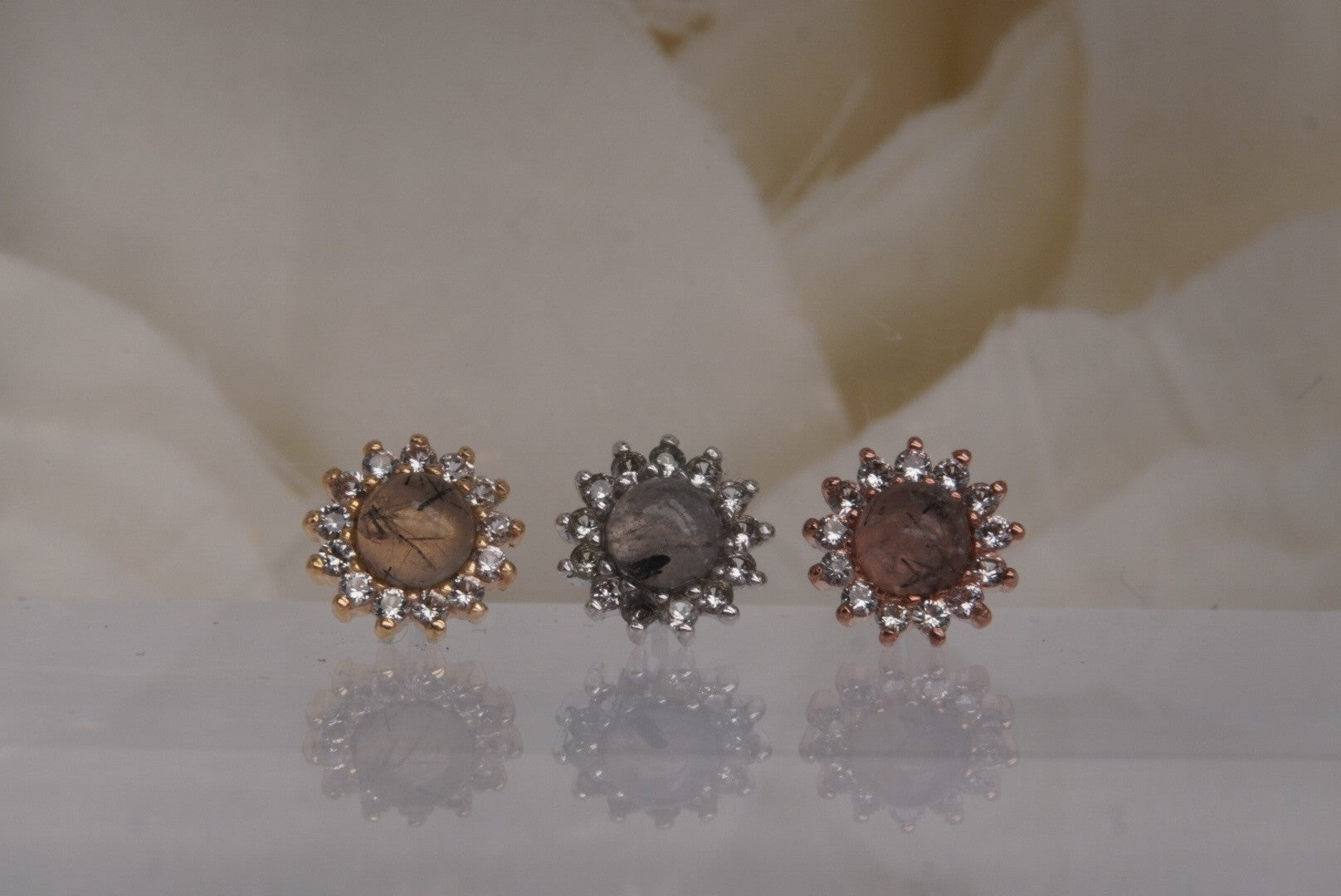 Delphine w/ Tourmalated Quartz & White Sapphire
