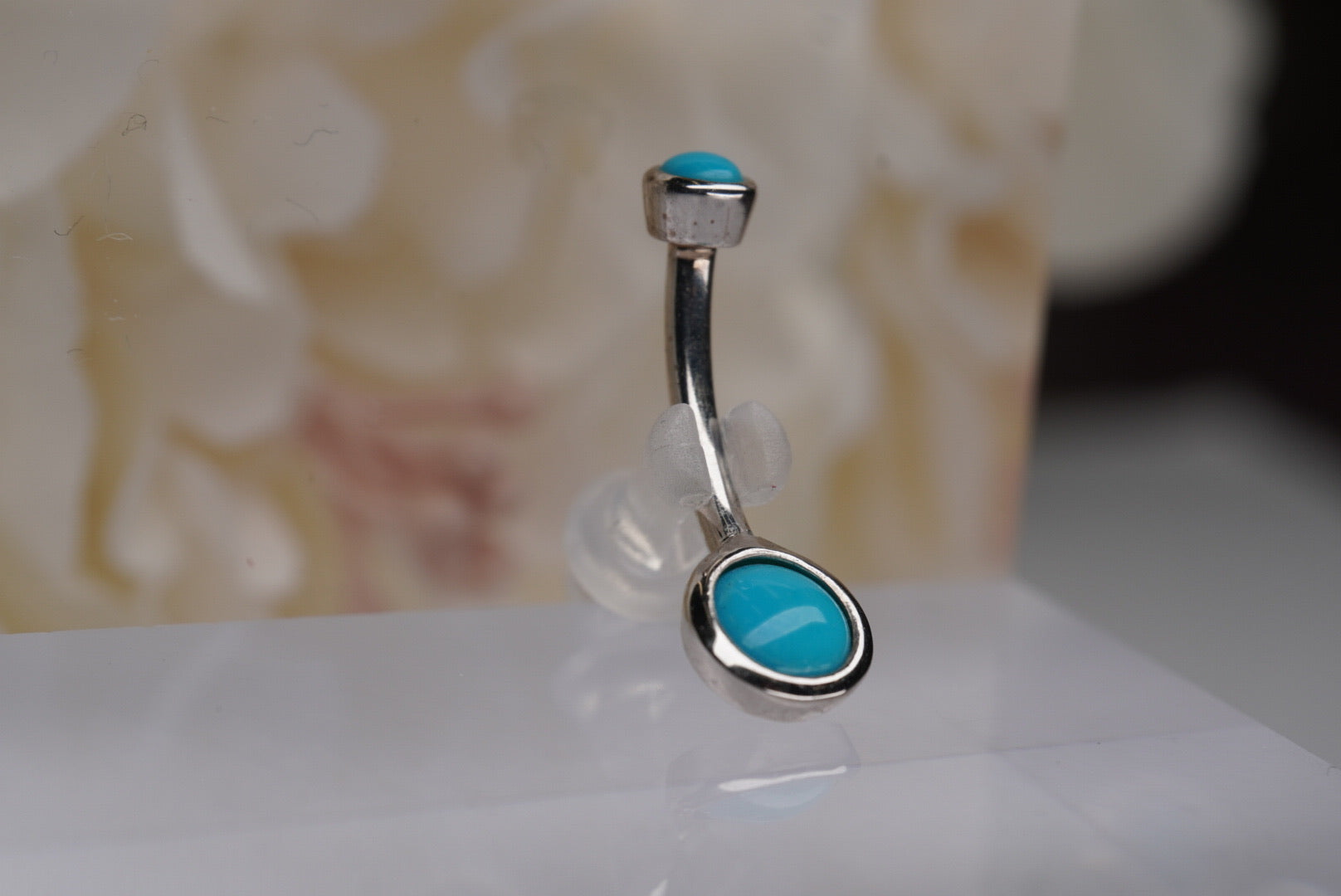 Turquoise White Gold Navel