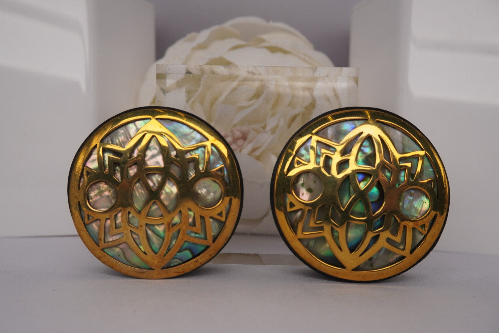 Indah- Brass with Abalone