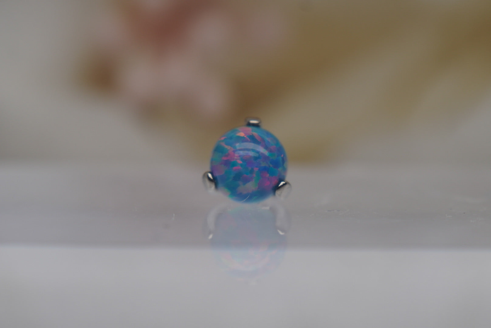 Teal Opal Prong Setting- 16/18g