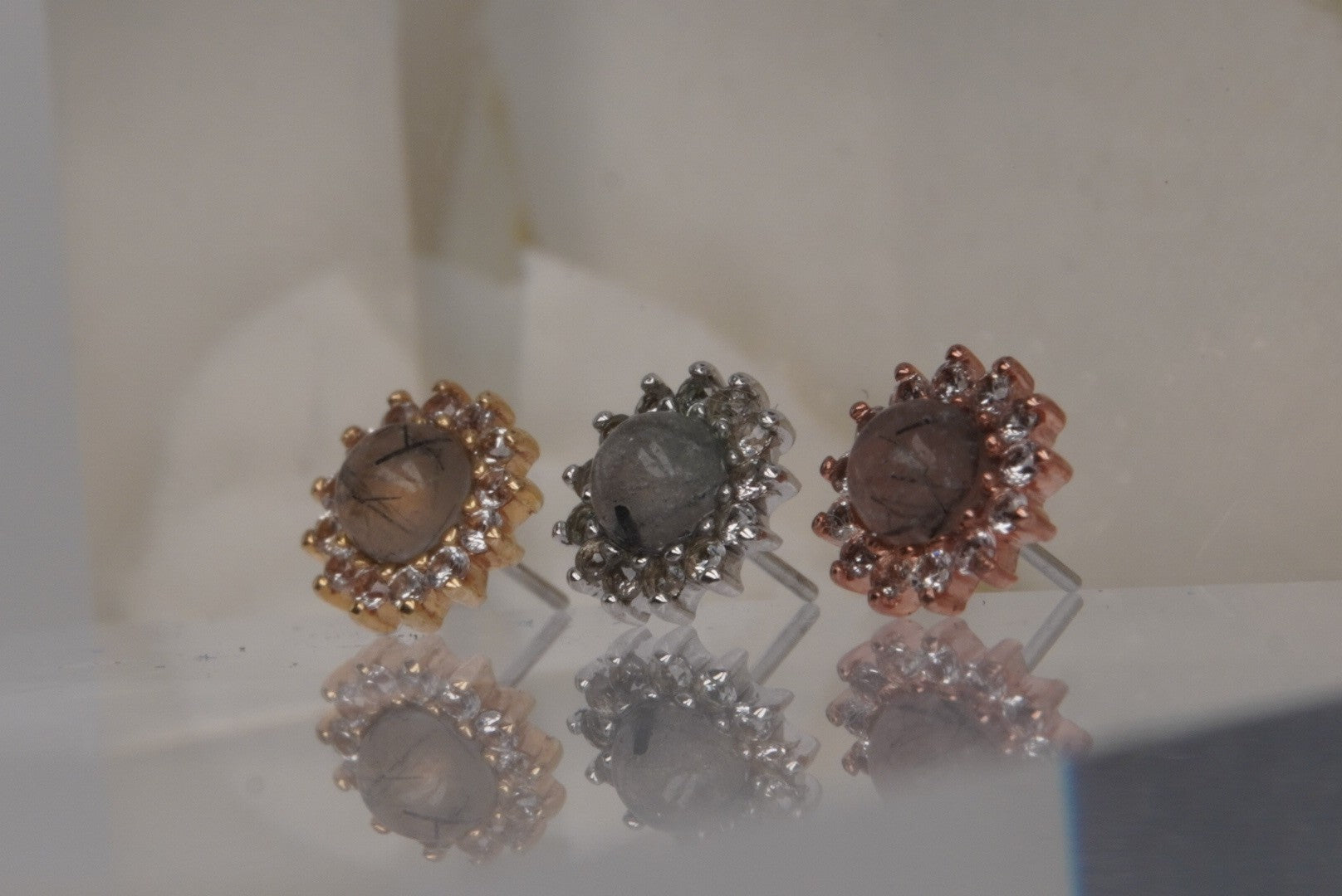 Delphine w/ Tourmalated Quartz & White Sapphire