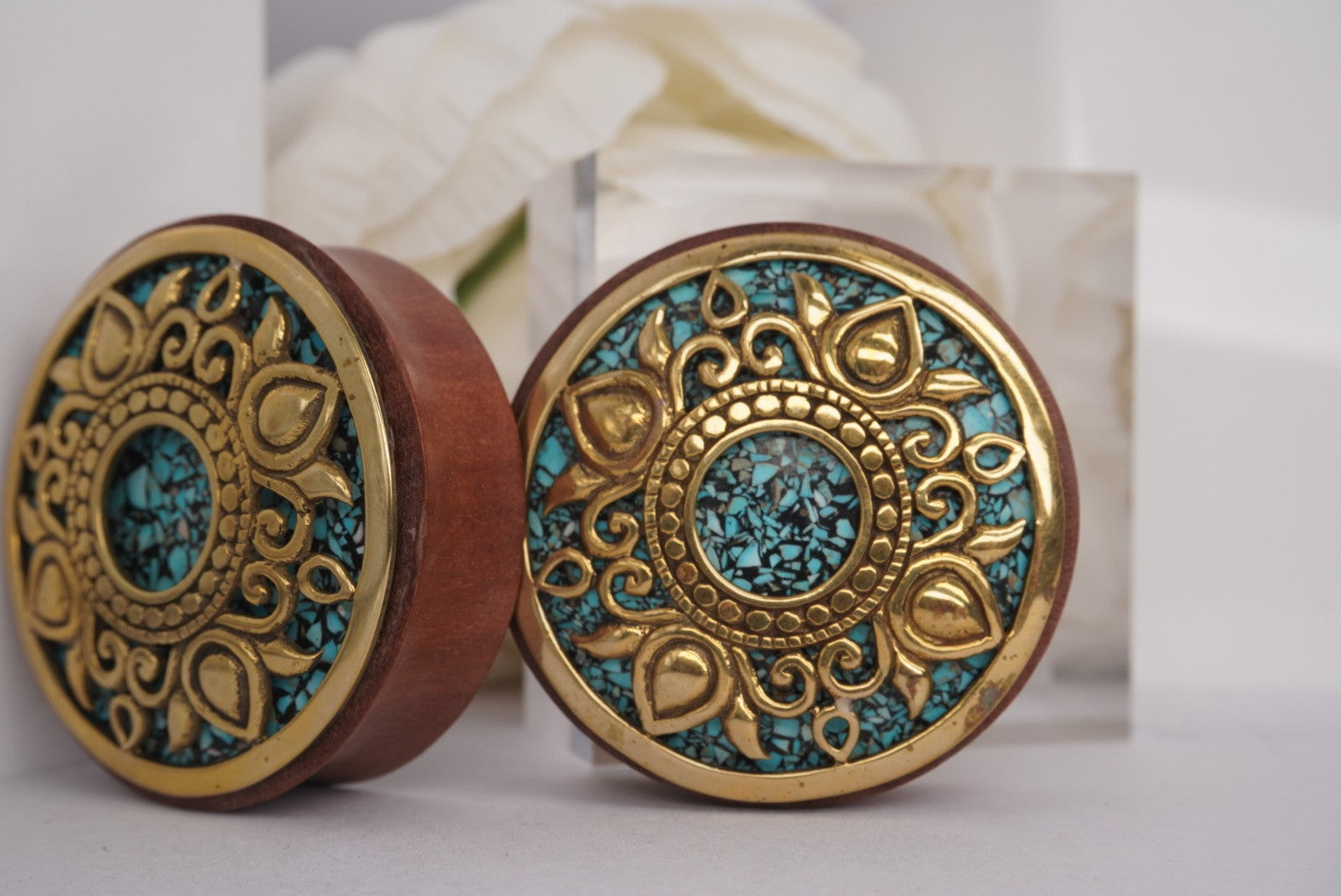 Philomena- Brass with Onyx Turquoise