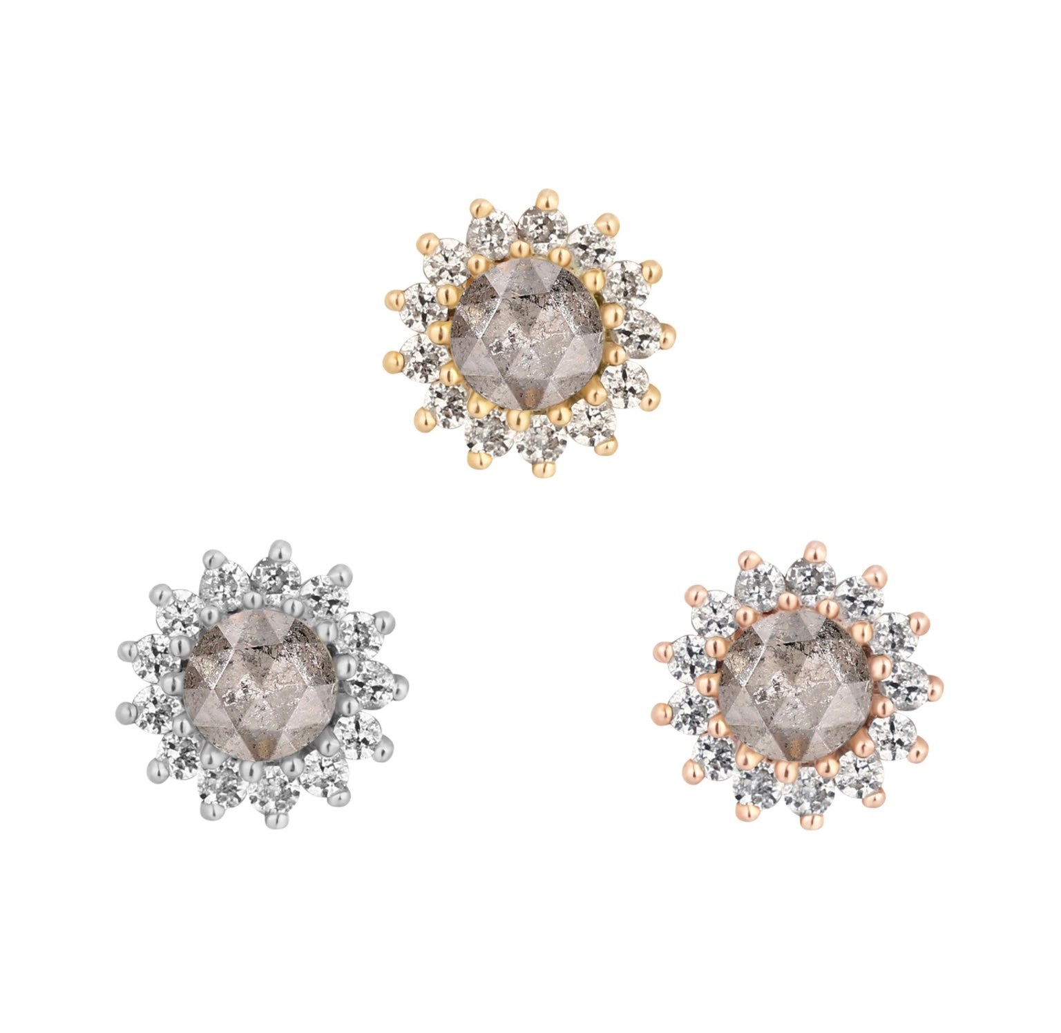Delphine with Grey Diamonds & White Sapphires