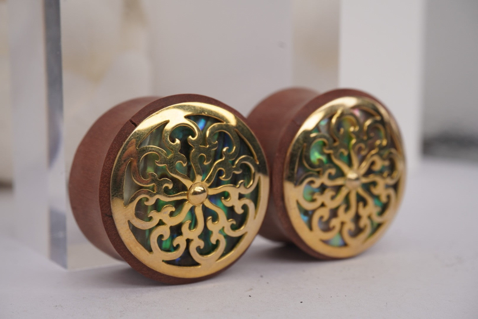 Idol- Yellow Gold Plated with Abalone