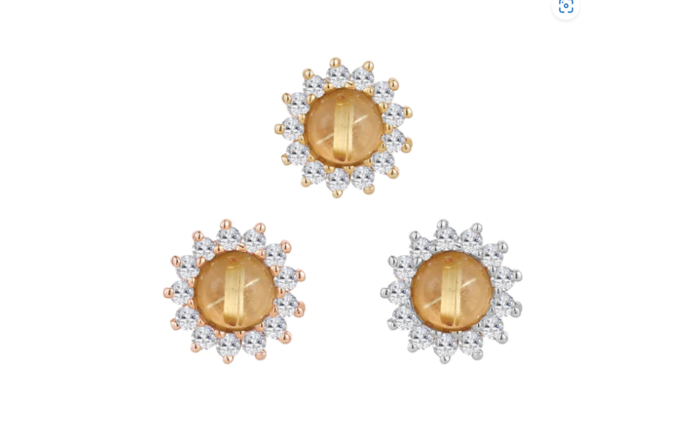 Delphine w/ Golden Rutilated Quartz & White Sapphire