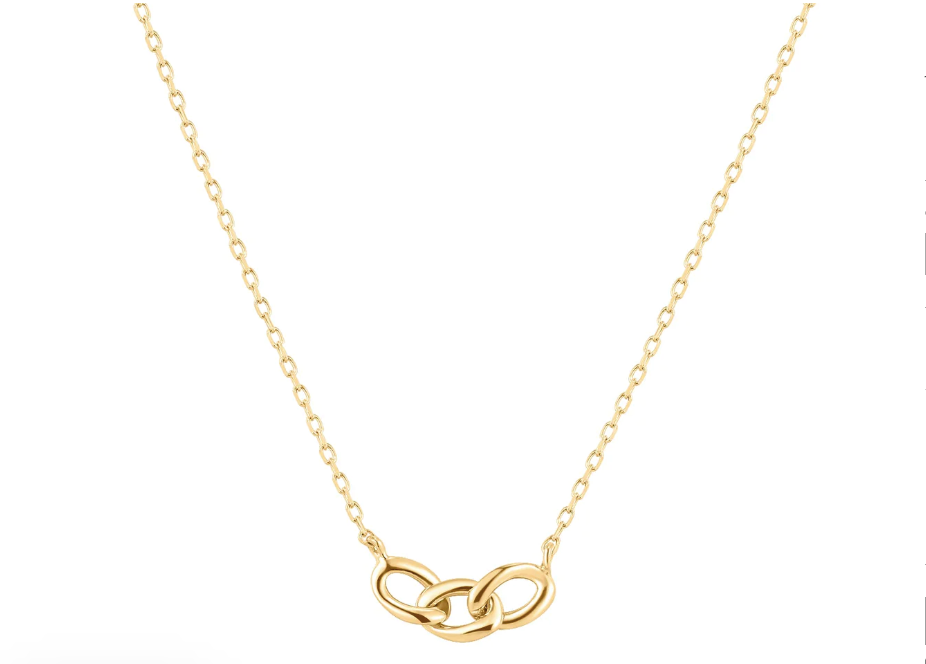 Triple Link Necklace in Yellow Gold