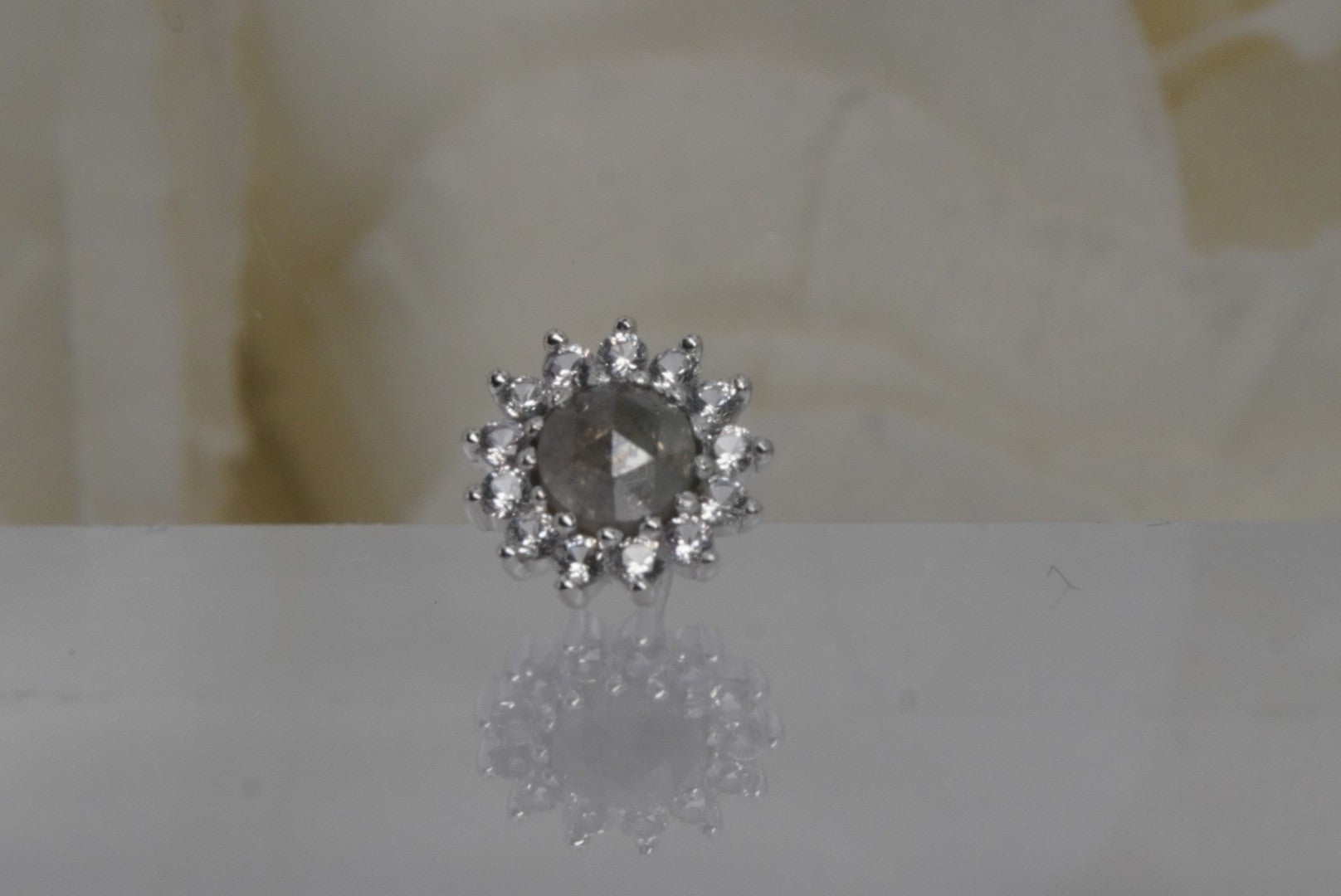 Delphine with Grey Diamonds & White Sapphires