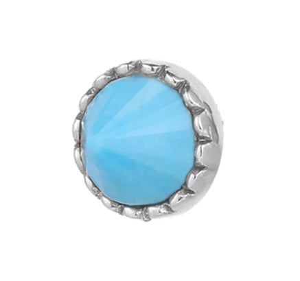 Round Accent Bezel Reverse Set in Turquoise