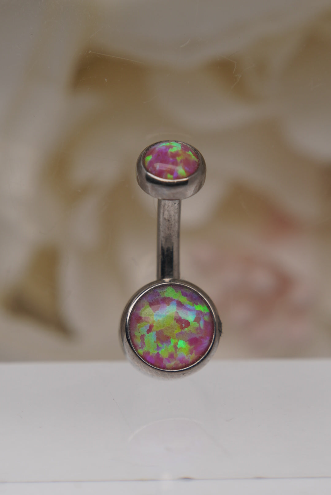 Pink Opal Navel in a Bezel Setting (4mm/6mm)
