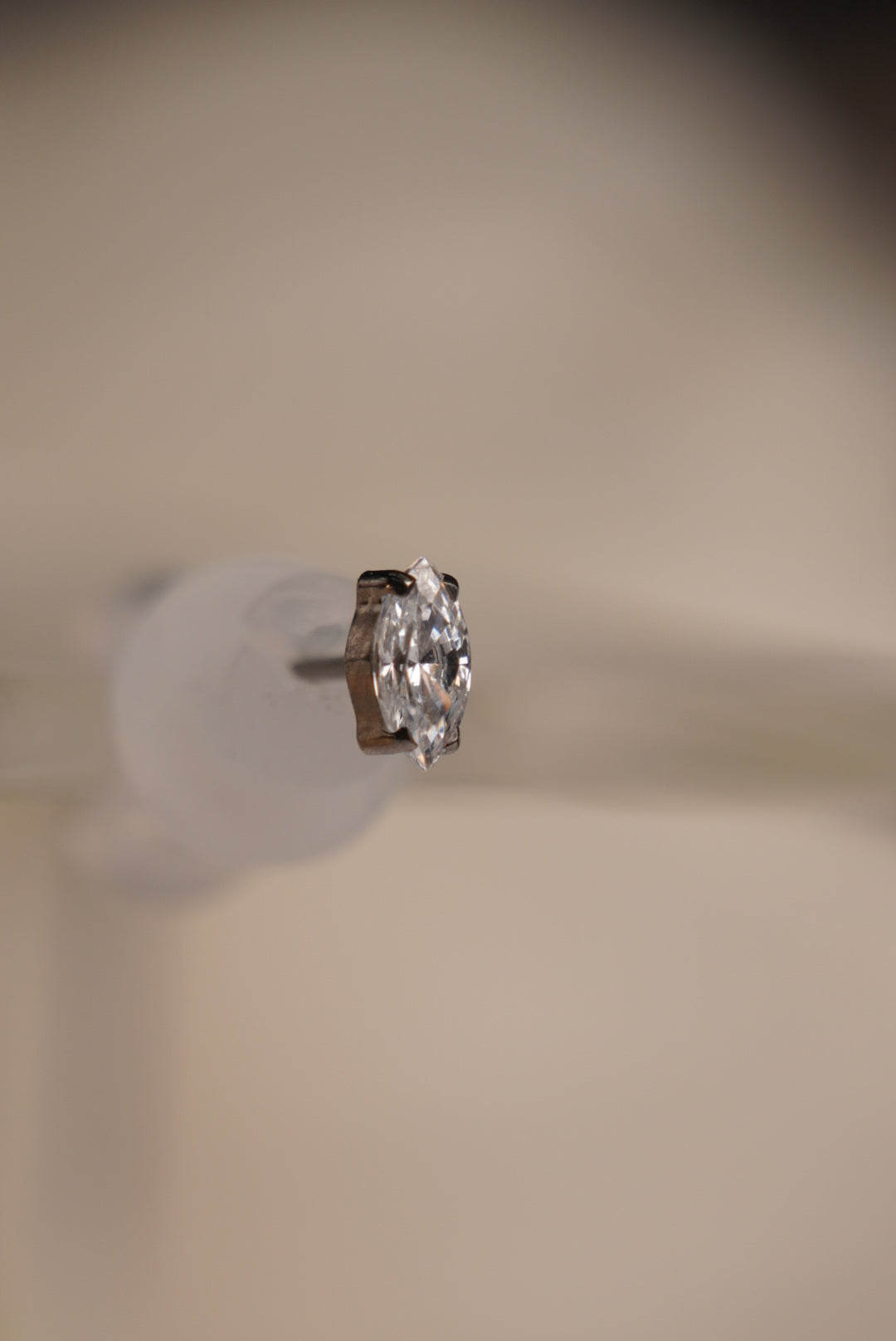 White Marquise Cut Prong