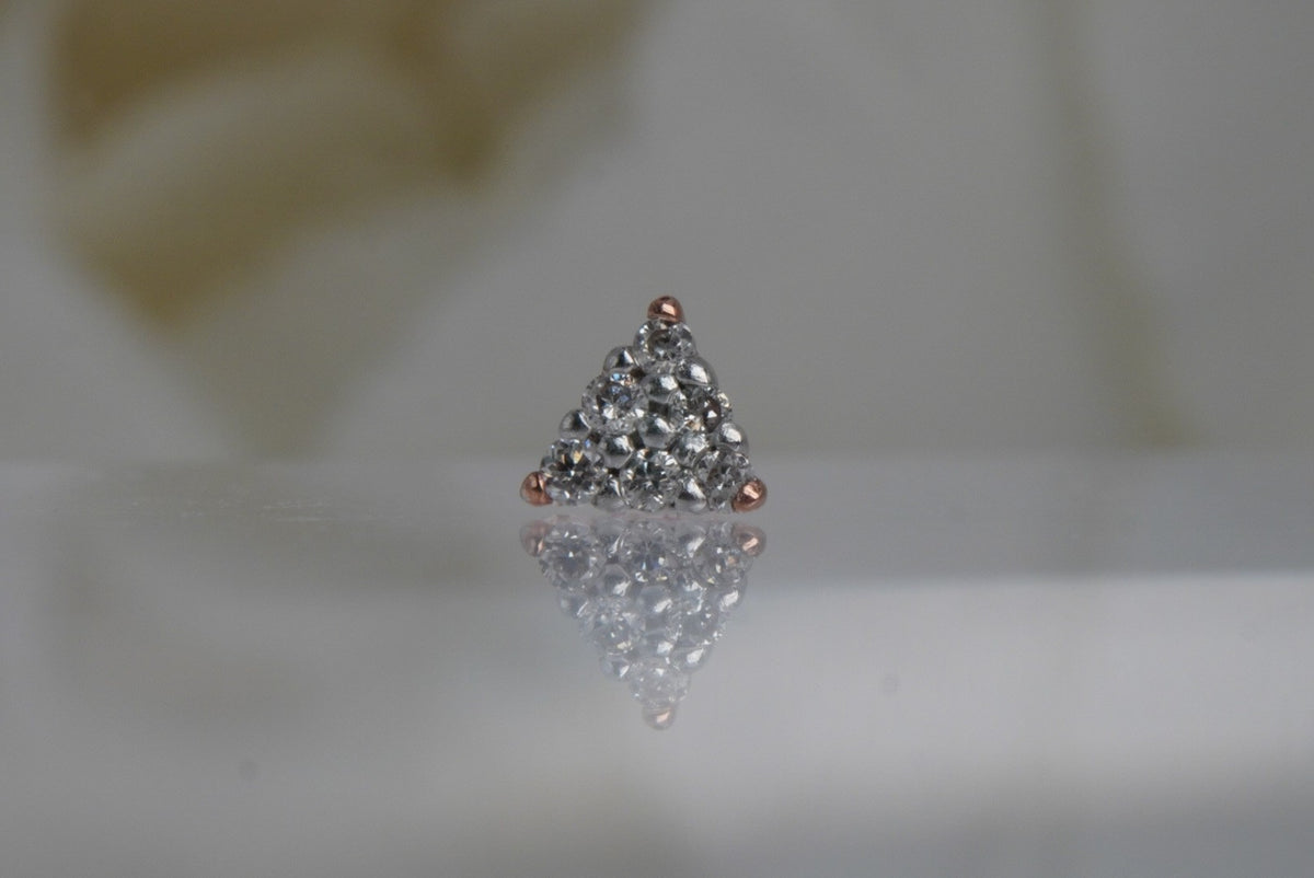 Buddha Jewelry Organics 14k Various Gold Color Options 2.2mm "Vain" THREADLESS with GENUINE Diamonds in rose gold