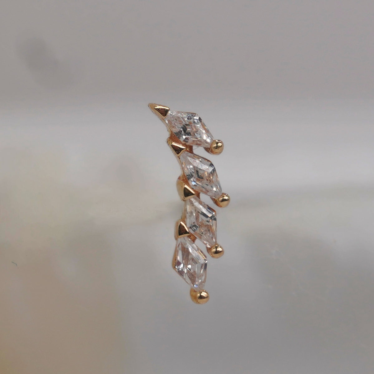 Angled view showing the layered crystals and elongated shape of Limited Edition #278.